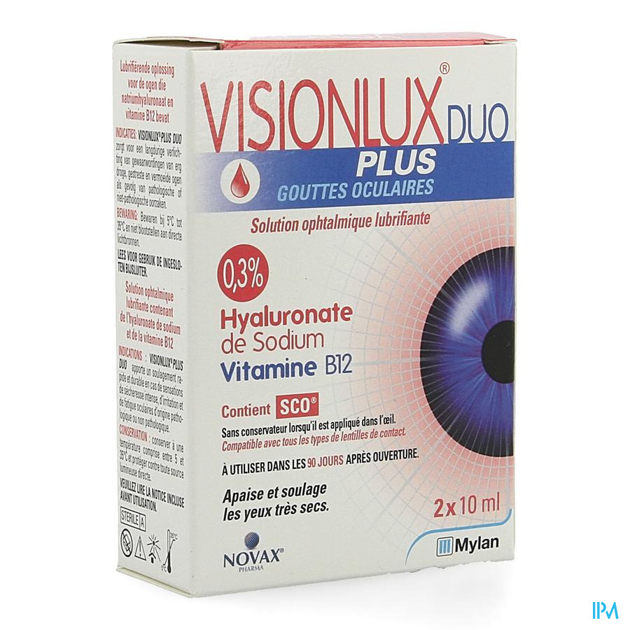 Visionlux Plus Gouttes Yeux Duo Fl 2 X 10ml