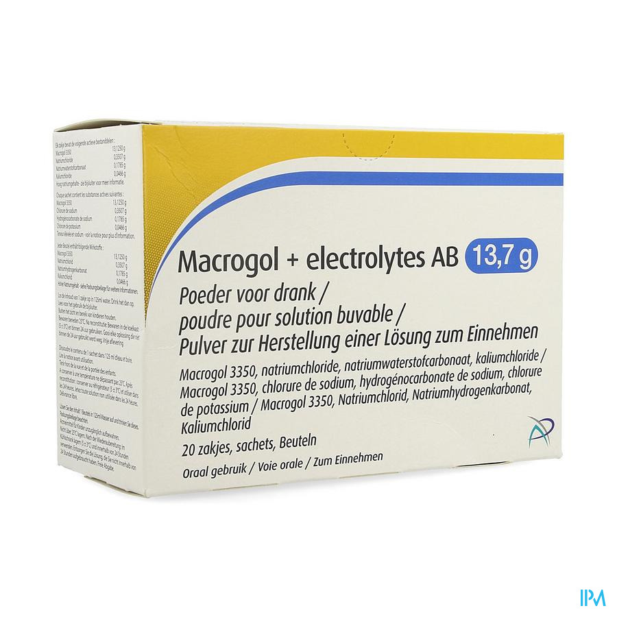 Macrogol+electrolytes Ab 13,7g Pdr Sol Sach 20