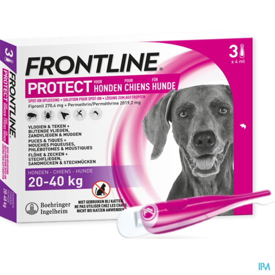 Frontline Protect Spot On Sol Chien 20-40kg Pipet3