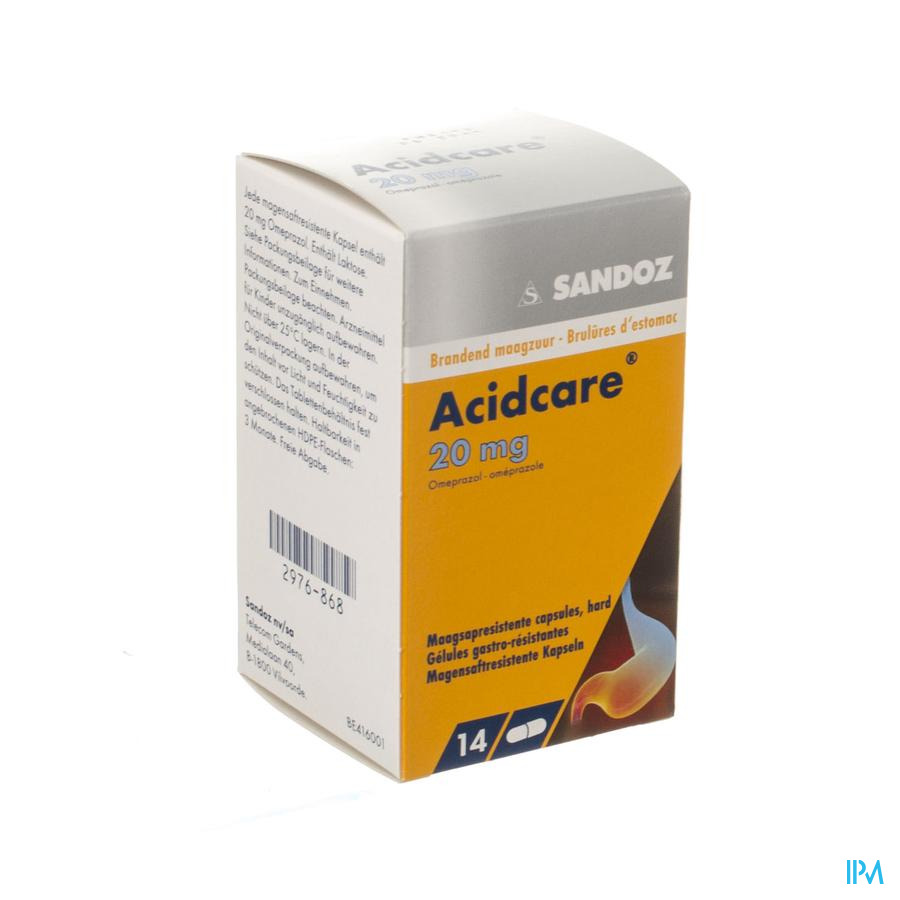 Acidcare 20mg Sandoz Caps Gastro Res 14 X 20mg