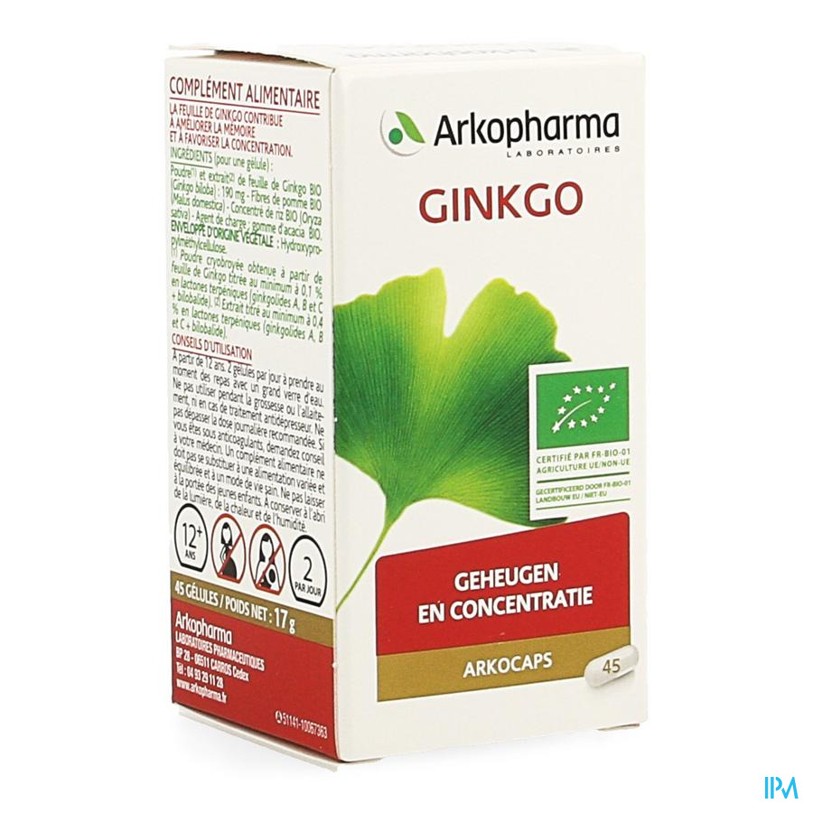 Arkogelules Ginkgo Bio Caps 45