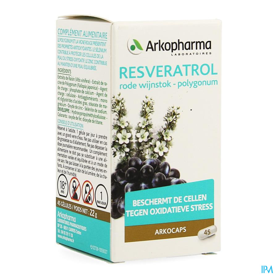 Arkogelules Resveratrol Caps 45 Rempl.3045283