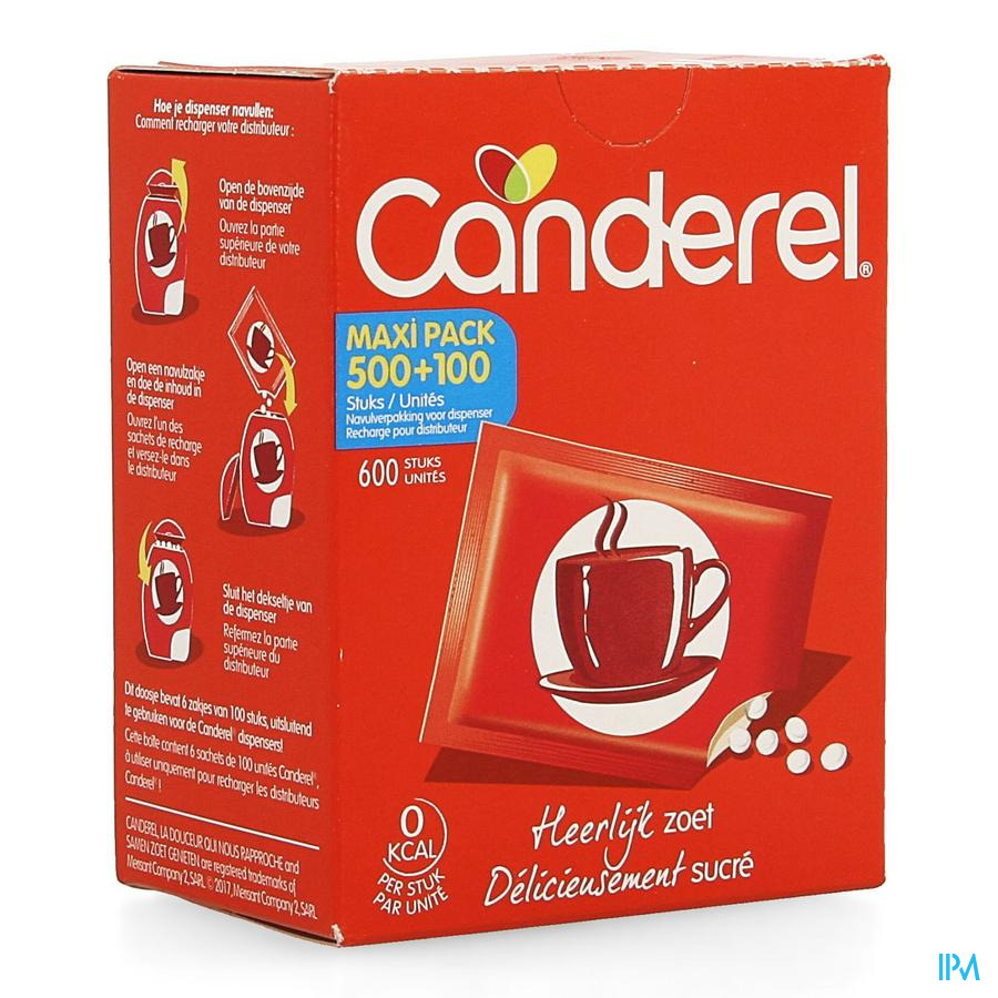 Canderel Recharge Pr Distributeur Maxipack 500+100