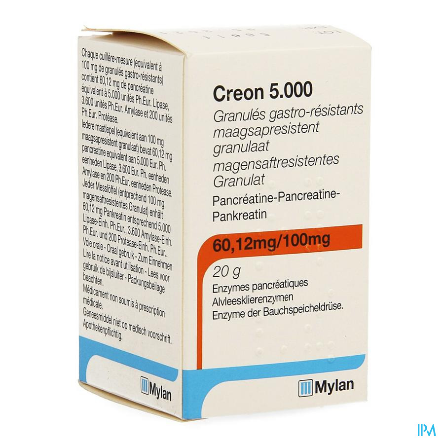 Creon 5000 Granules Gastroresist Fl 20g
