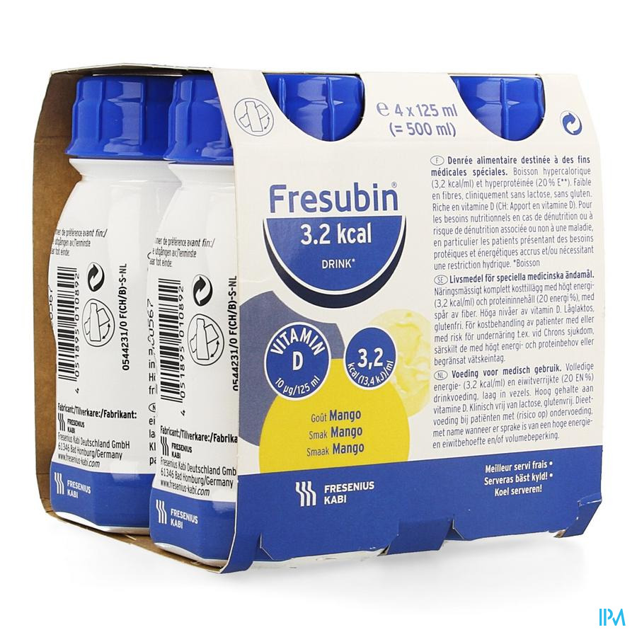 Fresubin 3,2kcal Drink Mangue Easybottle 4x125ml