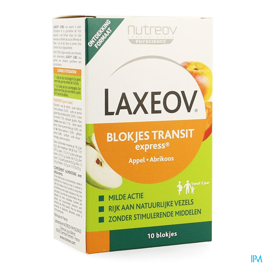 Laxeov Pomme-abricot Cubes 10xx10g