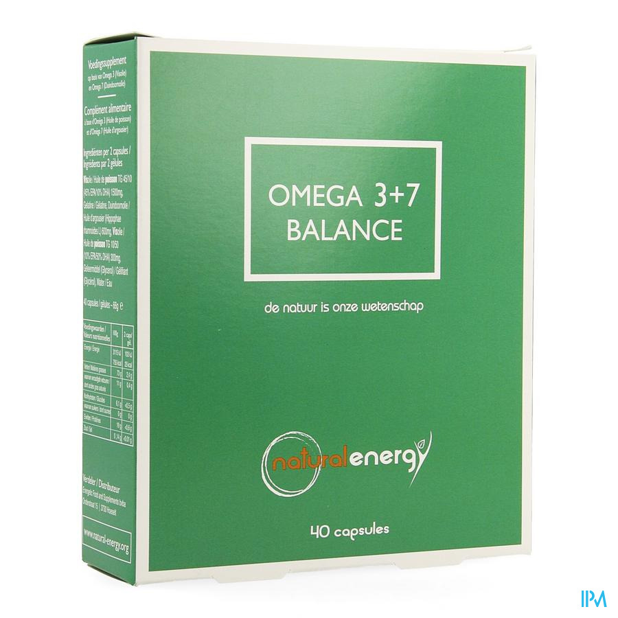Omega 3+7 Balance Natural Energy Caps 40