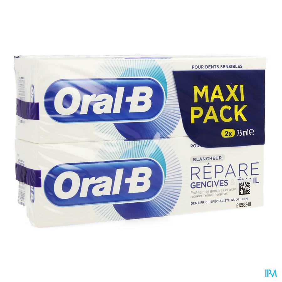 Oral-b Tp Repair gentlewhite 2x75ml Promo -1€