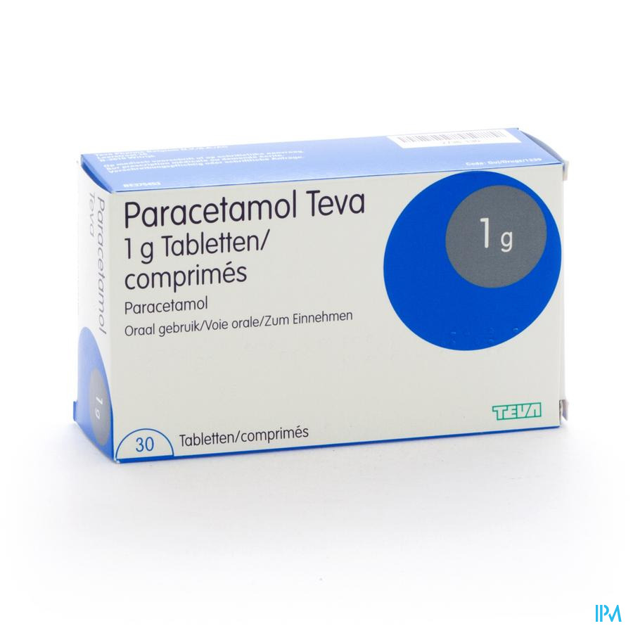 Paracetamol Teva 1g Comp 30 X 1g Blister