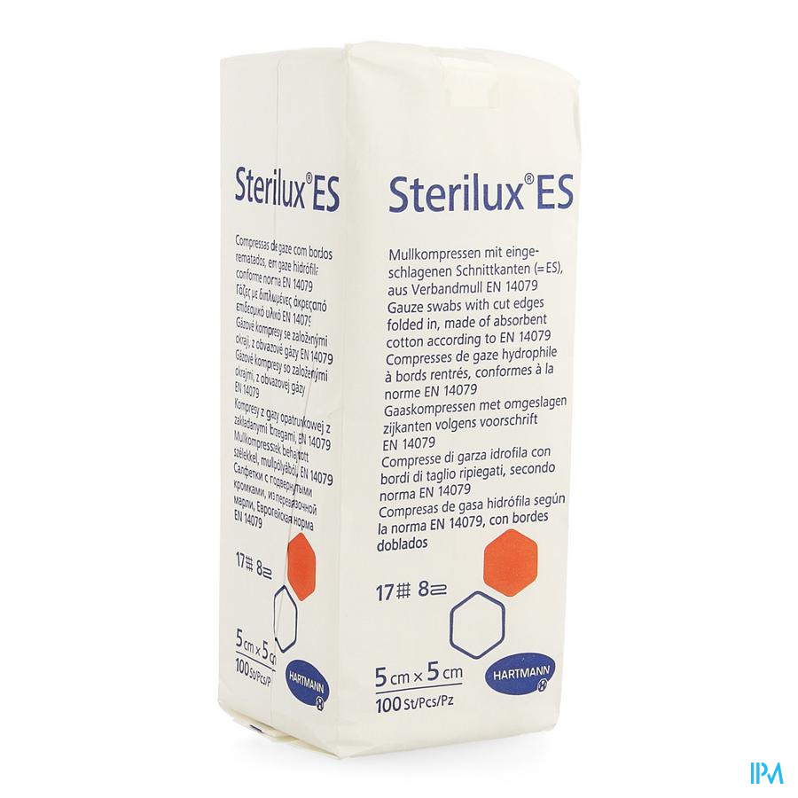 Sterilux Es 5x5cm 8pl.nst. 100 P/s