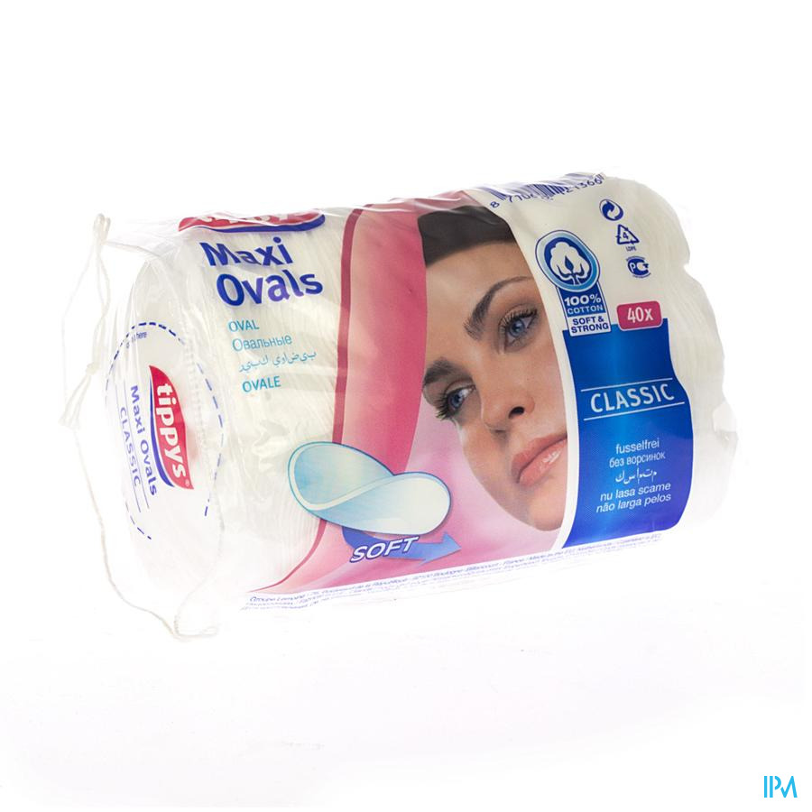 Tippys Maxi Pads Disques Coton Oval 40